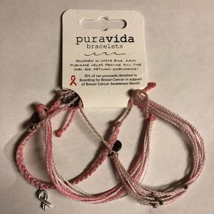 Pura Vida Breast Cancer Awareness Bracelet Set